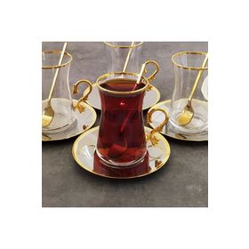 Paşabahçe 42361 Kulplu 6 Kişilik Çelik Tabaklı Çay Takımı