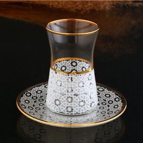 Paşabahçe 42361 Kulplu 6 Kişilik Çelik Tabaklı Çay Takımı