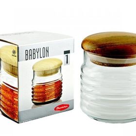 Paşabahçe 43163 Babylon 665 cc Ahşap Kapaklı Kavanoz