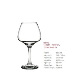 Paşabahçe 440267 Risus 360 ml 6 lı Ayaklı Bardak