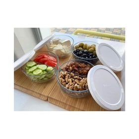 Paşabahçe 530683 Polar İki Bölmeli 4 Adet Beyaz Kapaklı Saklama Kabı