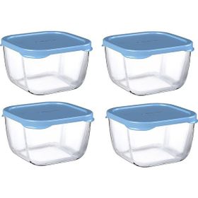 Paşabahçe 53223 Snowbox 4'lü 275 CC Mavi Saklama Kabı