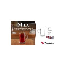 Paşabahçe 55613 Mila Kulplu Büyük 150 cc 3'lü Çay Bardağı