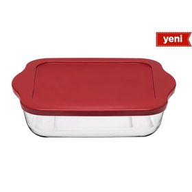 Paşabahçe 59024 3200 CC Borcam Kare Silikon Kapaklı Tepsi