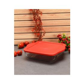 Paşabahçe 59024 Kırmızı Kapaklı 25x22 CM Borcam Kare Tepsi