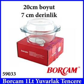 Paşabahçe 59033 Yuvarlak Kapaklı Borcam Tencere