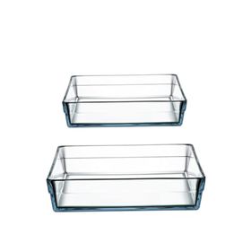Paşabahçe 59314-59304 Borcam Premium Kare Tepsi Set