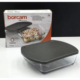 Paşabahçe 59854 Gri 21x16 cm Kapaklı Borcam Fırın Tepsisi