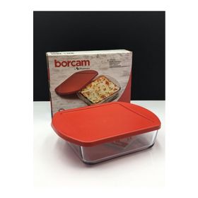 Paşabahçe 59854 Midi Kapaklı Kare 21x16 cm 1040 cc Borcam Tepsi