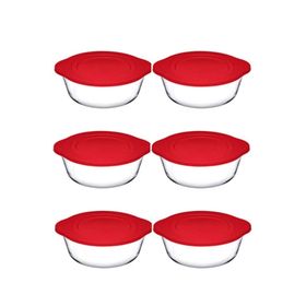 Paşabahçe 6 Adet 59001 Plastik Kapaklı Yuvarlak Borcam