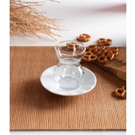 Paşabahçe 6 Kişilik Dantel Porselen Tabaklı Çay Takımı