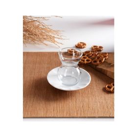 Paşabahçe 6 Kişilik Dantel Porselen Tabaklı Çay Takımı