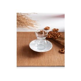Paşabahçe 6 Kişilik Dantel Porselen Tabaklı Çay Takımı