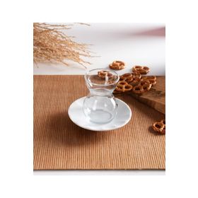 Paşabahçe 6 Kişilik Dantel Porselen Tabaklı Çay Takımı