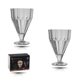 Paşabahçe 68136 2'li Pleats Crystalline Dondurmalık Sunumluk