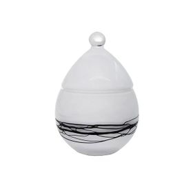 Paşabahçe 90278 El İmalatı Kristal Beyaz Dekorlu Şekerlik