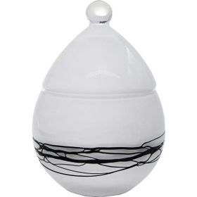 Paşabahçe 90278 El İmalatı Kristal Beyaz Dekorlu Şekerlik