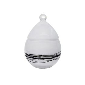 Paşabahçe 90278 El İmalatı Kristal Beyaz Dekorlu Şekerlik