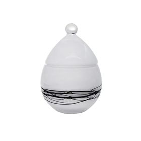 Paşabahçe 90278 El İmalatı Kristal Beyaz Dekorlu Şekerlik