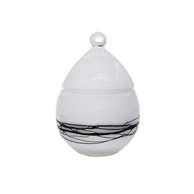 Paşabahçe 90278 El İmalatı Kristal Beyaz Dekorlu Şekerlik