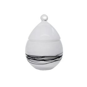 Paşabahçe 90278 El İmalatı Kristal Beyaz Dekorlu Şekerlik