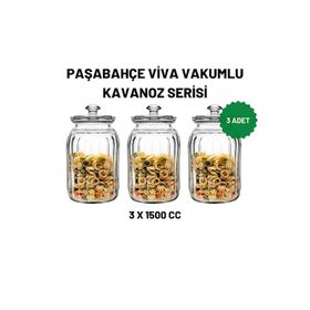 Paşabahçe 96394 3'lü 1500 cc Viva Cam Kavanoz