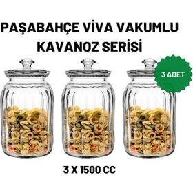 Paşabahçe 96394 3'lü 1500 cc Viva Cam Kavanoz