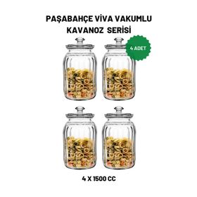 Paşabahçe 96394 4'lü 1500 cc Viva Cam Kavanoz