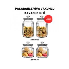 Paşabahçe 96394 4'lü Viva Vakumlu Cam Kavanoz Seti