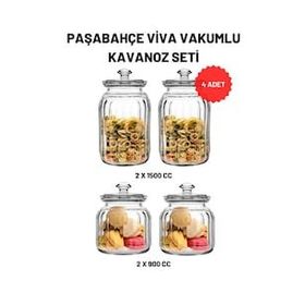 Paşabahçe 96394 4'lü Viva Vakumlu Cam Kavanoz Seti