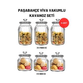Paşabahçe 96394 6'lı Viva Vakumlu Cam Kavanoz Seti
