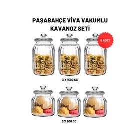 Paşabahçe 96394 6'lı Viva Vakumlu Cam Kavanoz Seti
