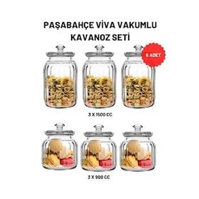 Paşabahçe 96394 6'lı Viva Vakumlu Cam Kavanoz Seti
