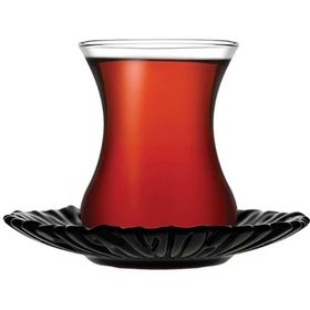 Paşabahçe Aurora Siyah 12 Parça Çay Seti