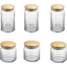 Paşabahçe Babylon 6lı 1125 ml Ahşap Kapaklı Kavanoz