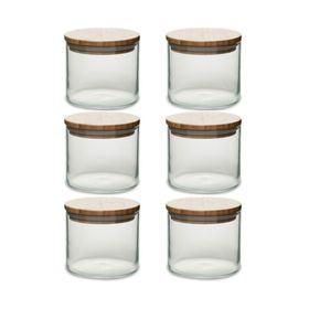 Paşabahçe Bamboo Ahşap 6lı 700 cc Silikon Kapaklı Kavanoz