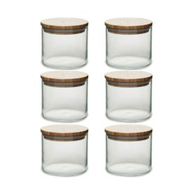 Paşabahçe Bamboo Ahşap 6lı 700 cc Silikon Kapaklı Kavanoz