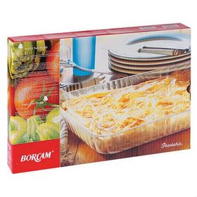 Paşabahçe Borcam Gravurlu Dikdörtgen Tepsi