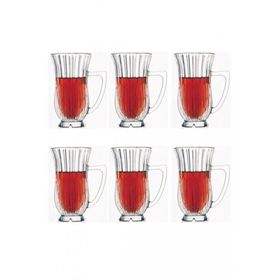 Paşabahçe Glamour Ayaklı 6 Adet Kulplu Çay Bardağı