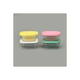 Paşabahçe Glass 4 You 310 ml Renkli 4'lü Kapaklı Cam Saklama Kabı