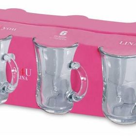 Paşabahçe Glass4you Lina 6'lı Kulplu Çay Bardağı