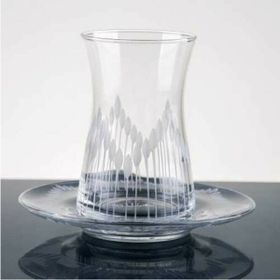 Paşabahçe Heybeli Model Kolaj Dekor Taş Kesmeli Çay Bardağı