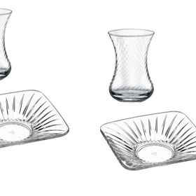 Paşabahçe İnce Belli Gravürlü 12 Parça Çay Seti Takımı