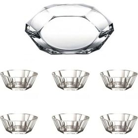 Paşabahçe Nude Reflection Cam Kristal 6 Adet Sunumluk Servis Tabağı + Kase Seti