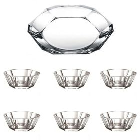 Paşabahçe Nude Reflection Cam Kristal 6 Adet Sunumluk Servis Tabağı + Kase Seti