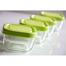 Paşabahçe Snowbox 4'lü Saklama Kabı yeşil
