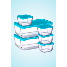 Paşabahçe Snowbox Mavi 6 Parça Saklama Kabı Takımı