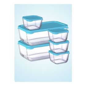 Paşabahçe Snowbox Mavi 6 Parça Saklama Kabı Takımı