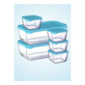 Paşabahçe Snowbox Mavi 6 Parça Saklama Kabı Takımı