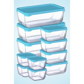 Paşabahçe Snowbox Mavi Kapaklı 11 Parça Saklama Kabı Takımı
